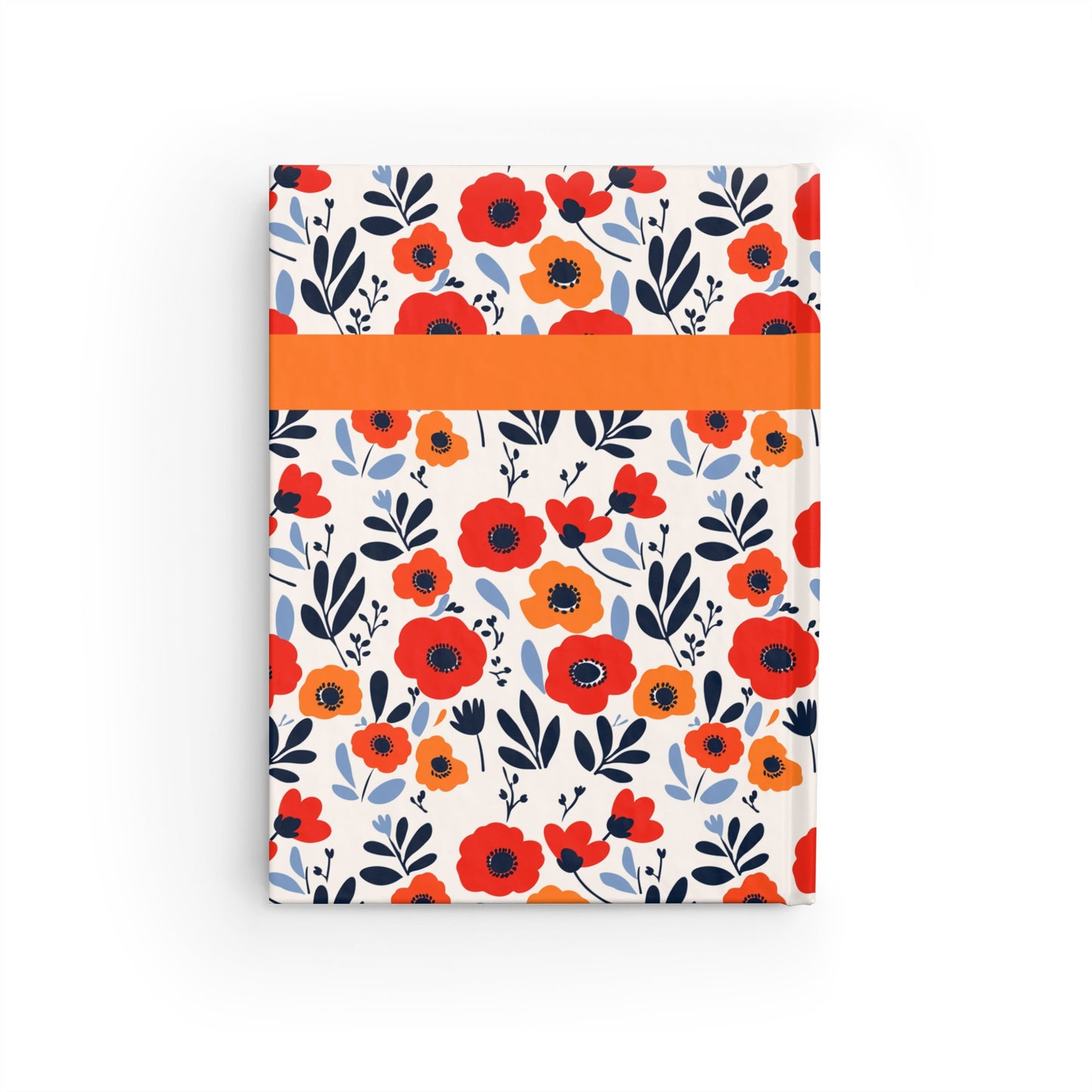 Orange Red Poppies Journal - Ruled Line