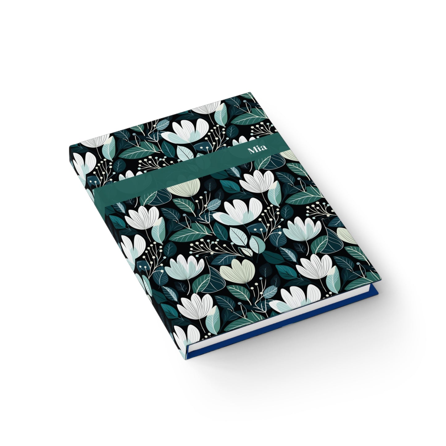 Nordic Floral Dark Journal - Ruled Line