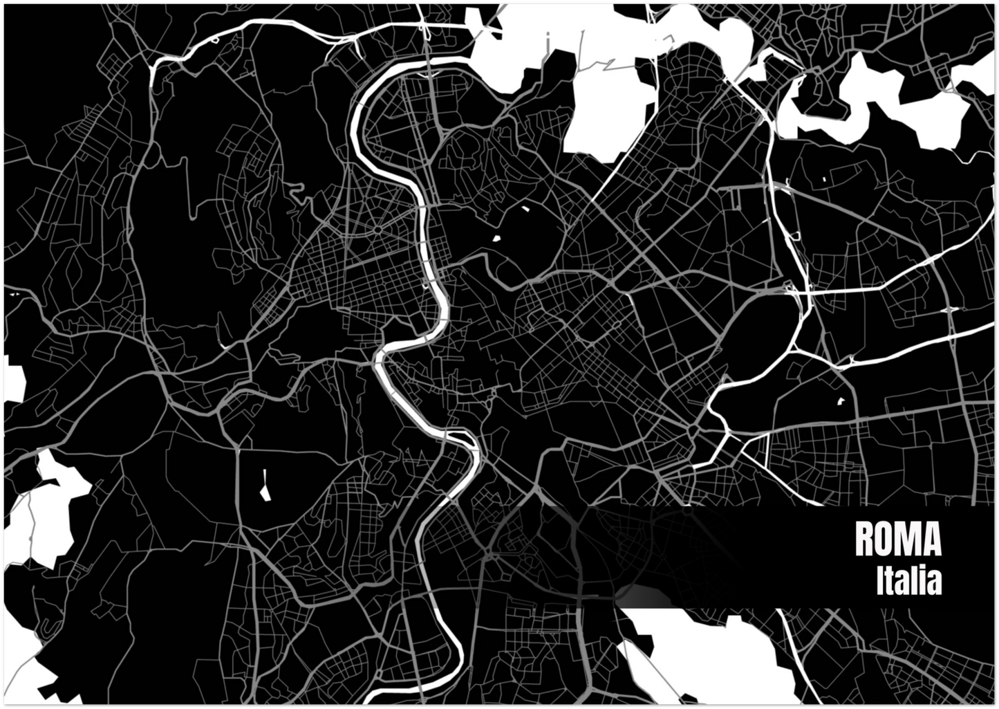 Roma Map Poster - 42 x 29.7cm