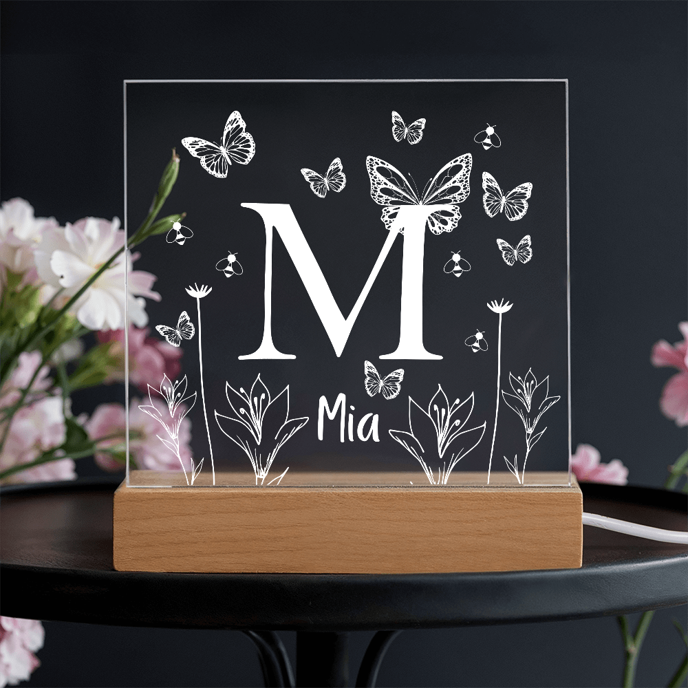 Butterfly Initial Acrylic Plaque