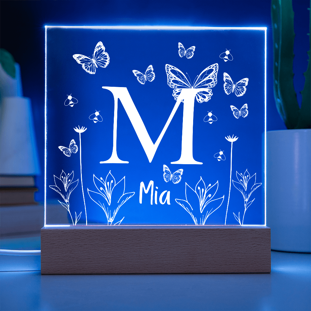 Butterfly Initial Acrylic Plaque