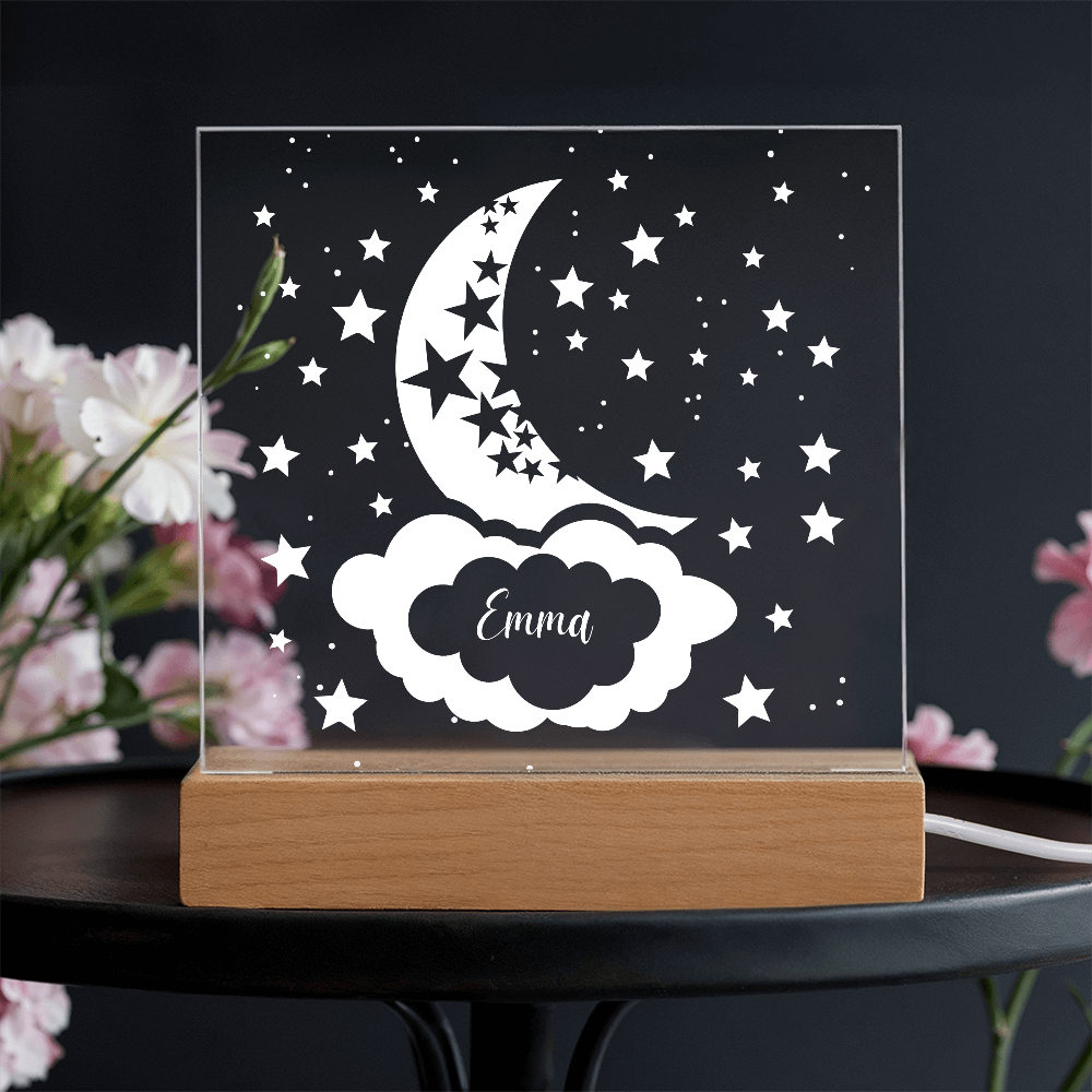 Starry Moon Acrylic Plaque