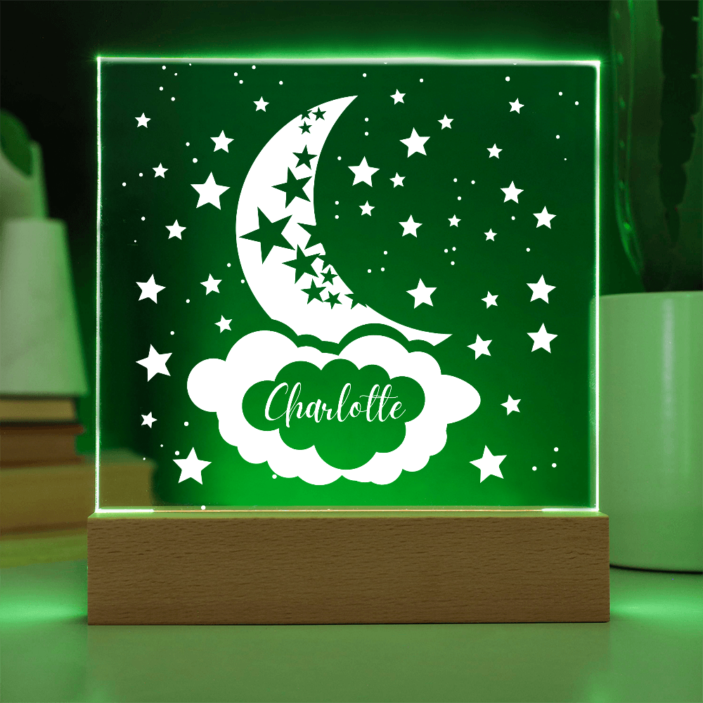 Starry Moon Acrylic Plaque