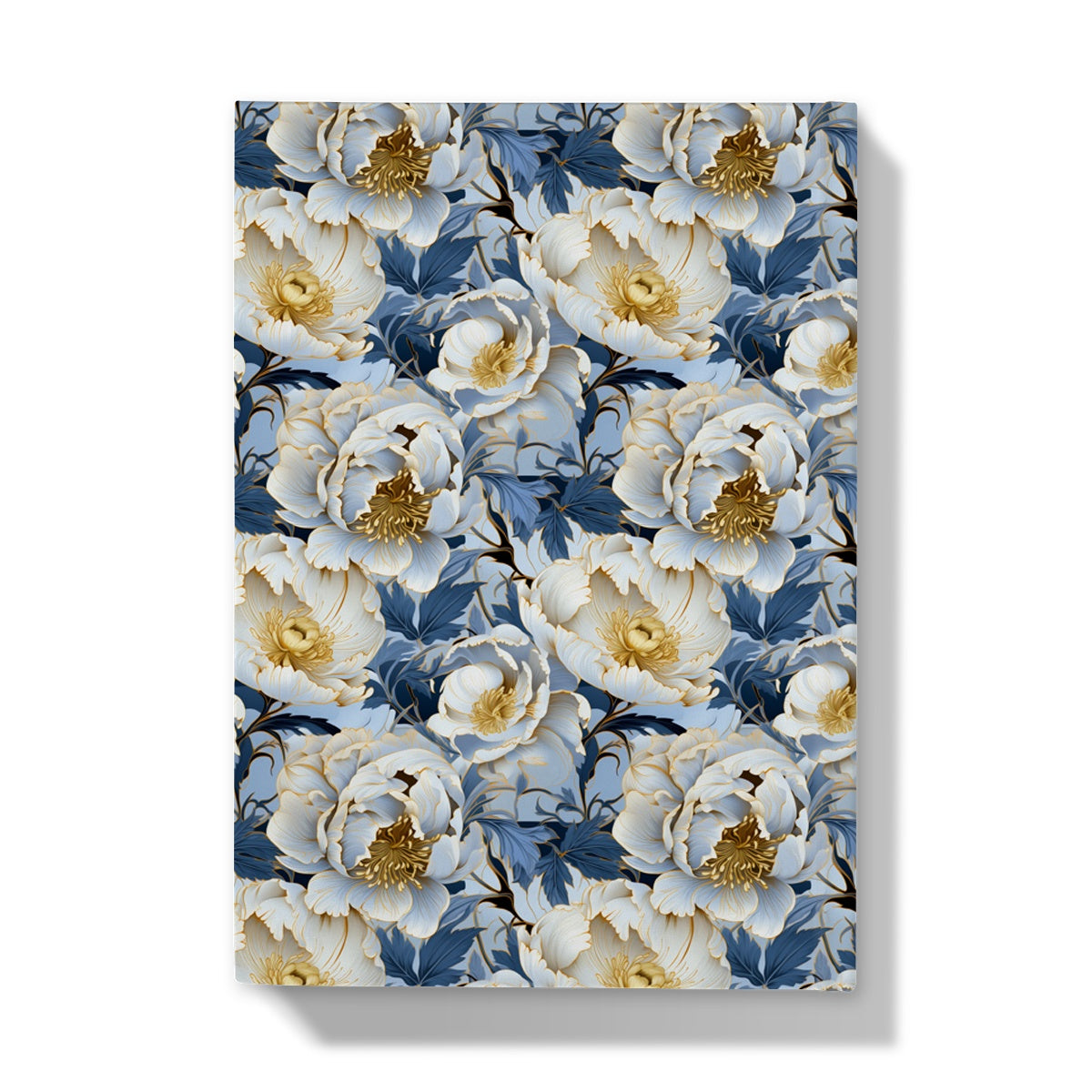 Blue Gold Peonies Hardback Journal