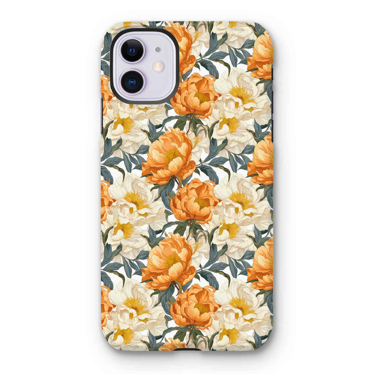 Orange Peonies Tough Phone Case