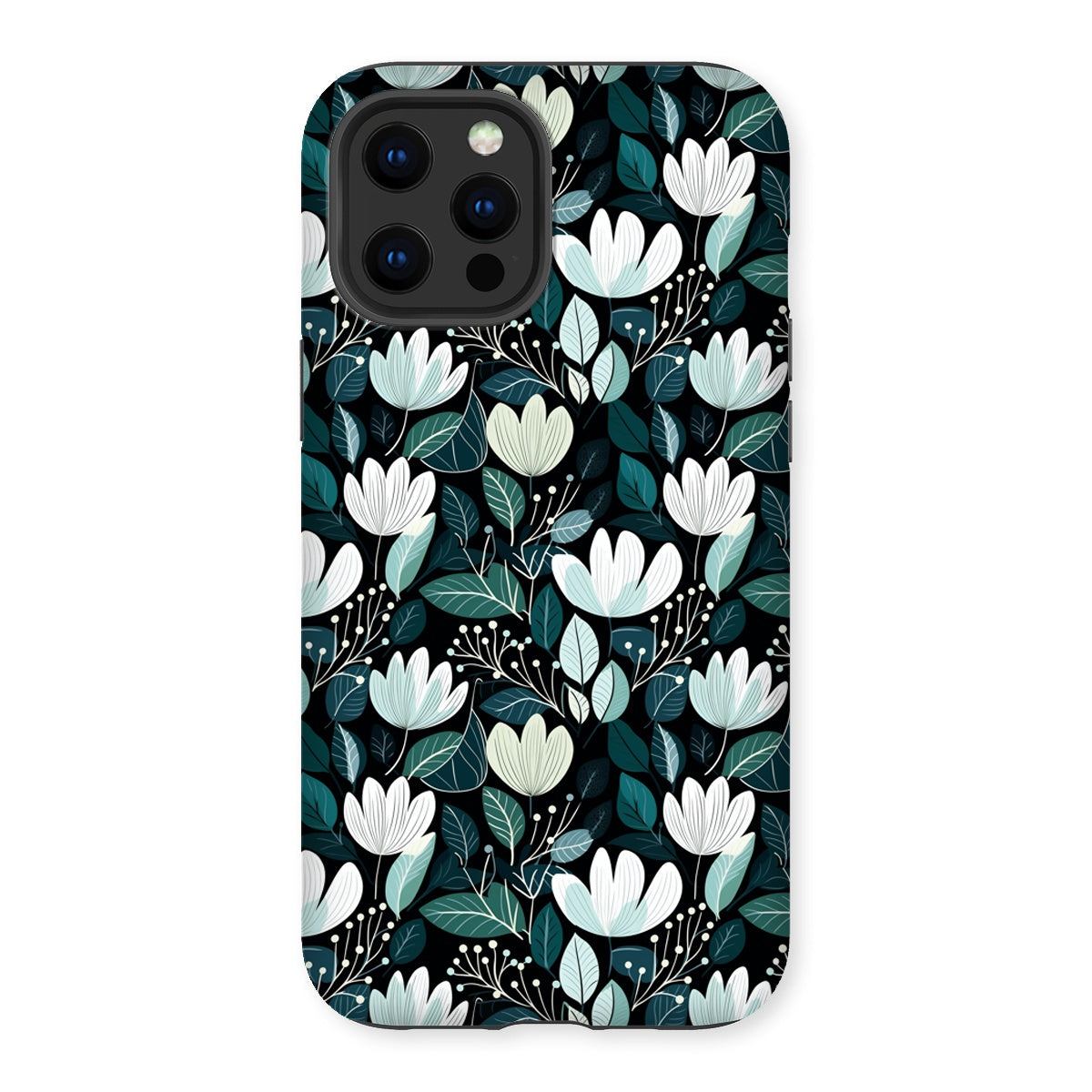 Nordic Floral Dark Tough Phone Case