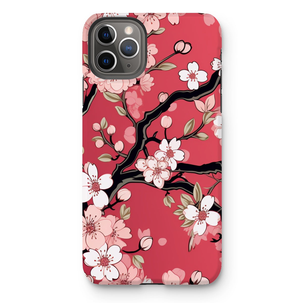 Fuchsia & Cherry Blossom Tough Phone Case