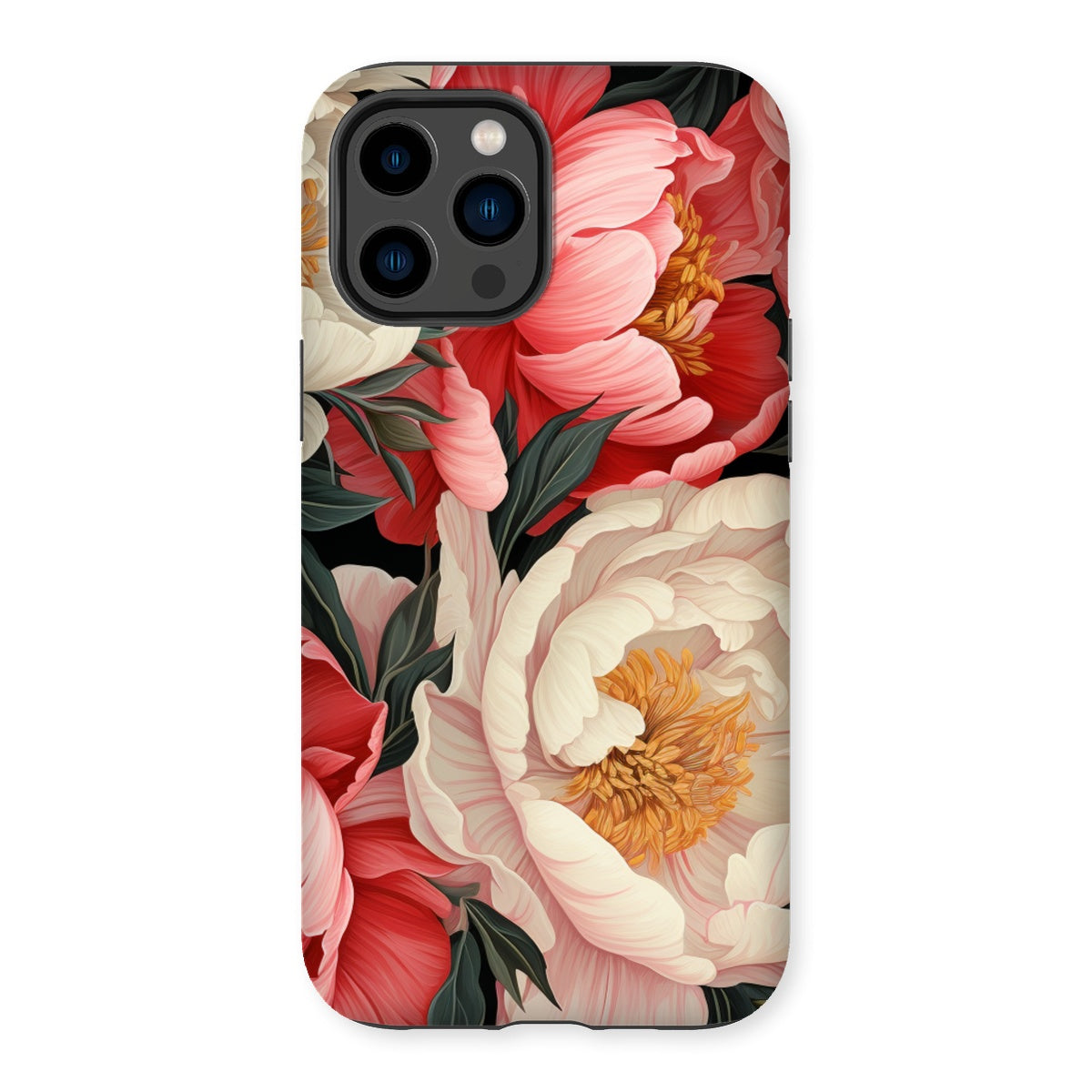 Pink White Peonies Tough Phone Case