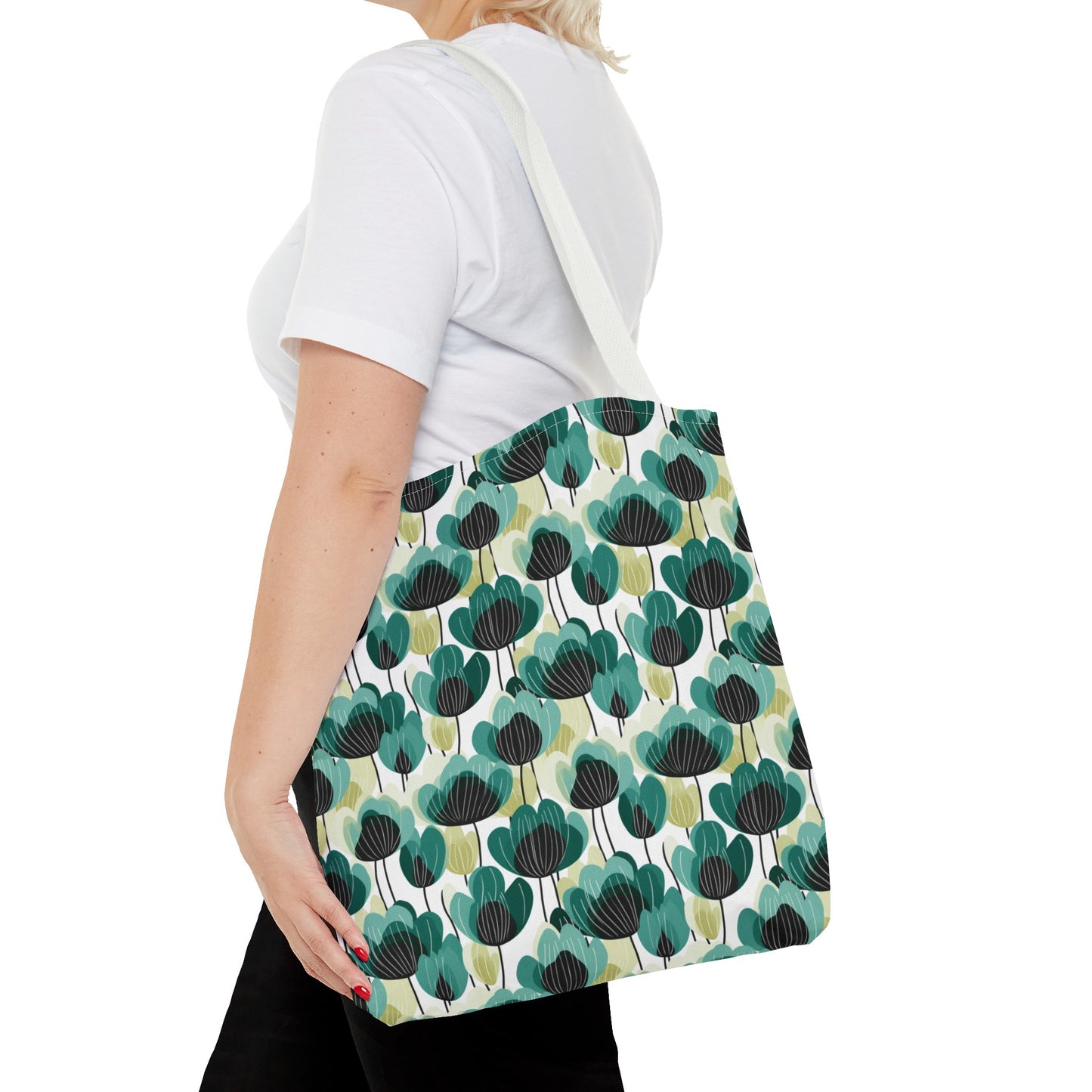 Nordic Floral Green Tote Bag