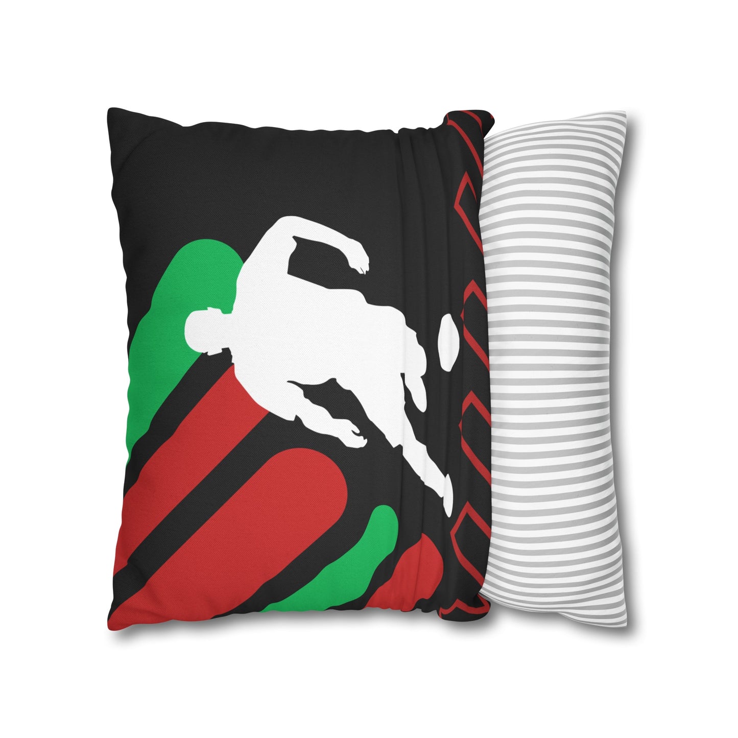 Football Badge Square Pillowcase - Red, White, Green