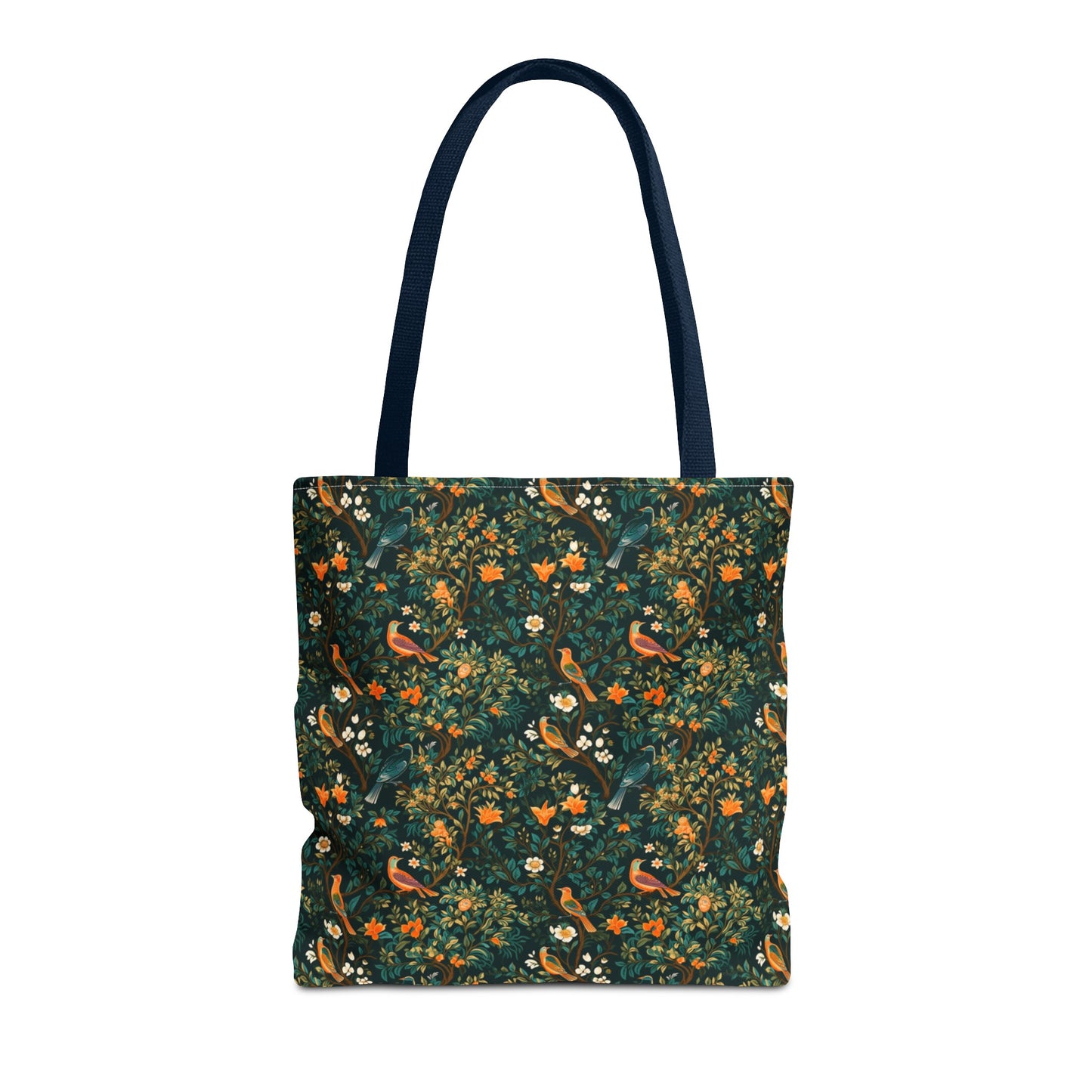 Midnight Birds & Floral Tote Bag