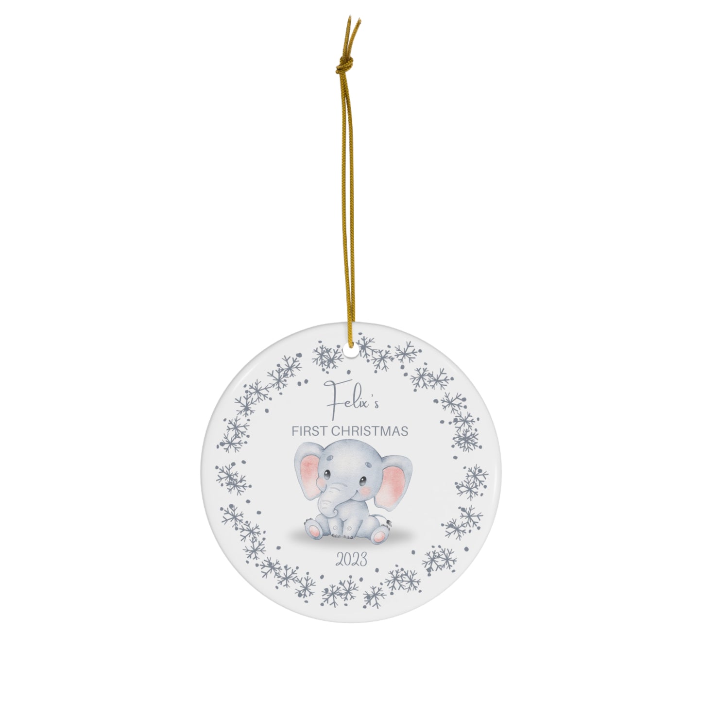 Baby's First Christmas Ceramic Ornament - Elephant