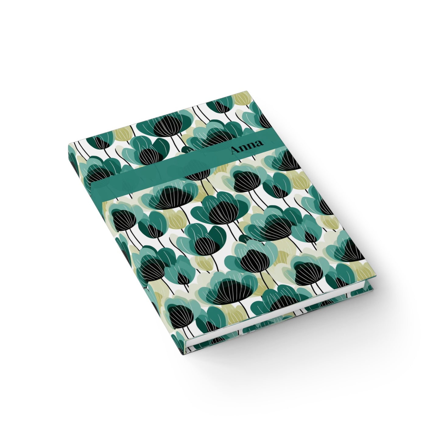 Nordic Floral Green Journal - Ruled Line