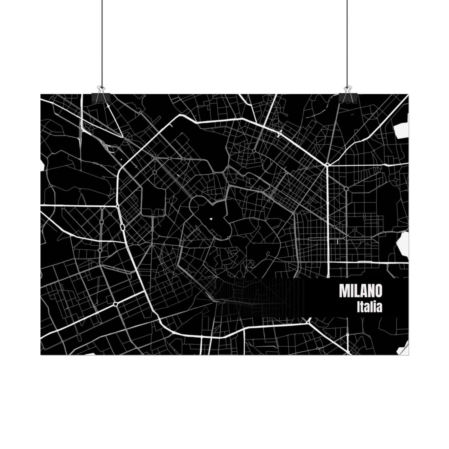 Milano Map Rolled Poster