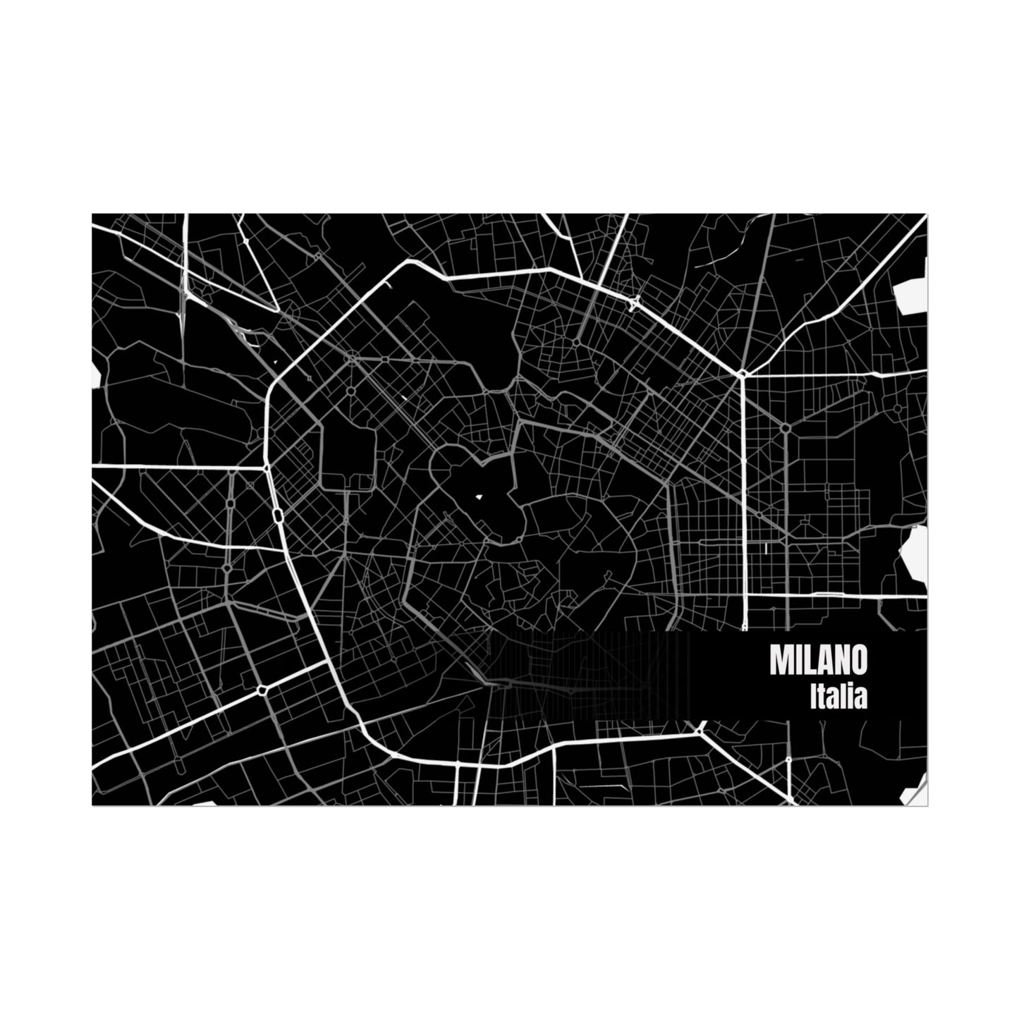 Milano Map Rolled Poster