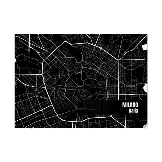 Milano Map Rolled Poster