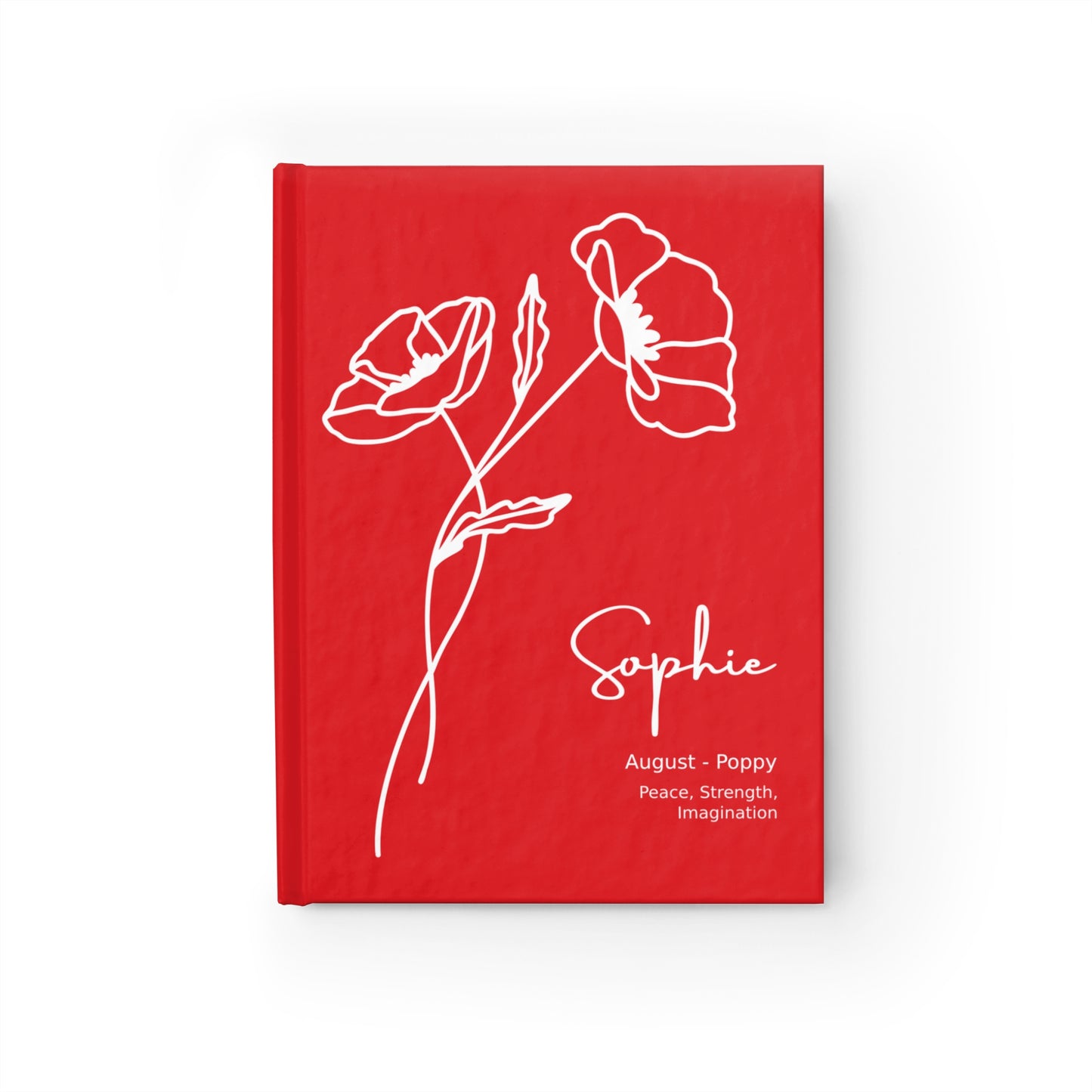 August Birthflower Journal - Ruled Line