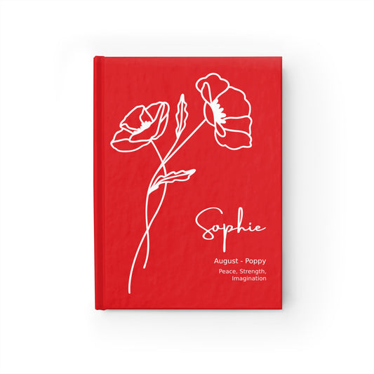 August Birthflower Journal - Ruled Line