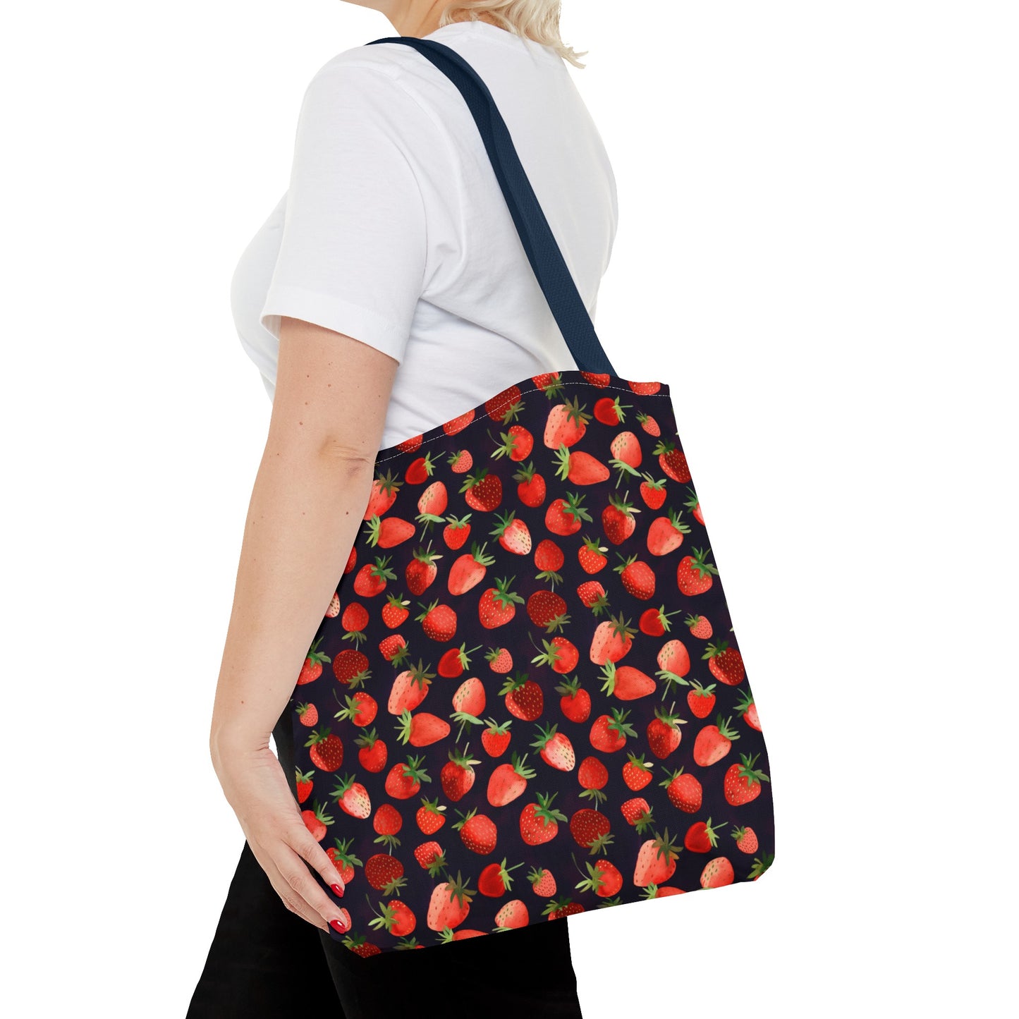 Midnight Strawberries Tote Bag