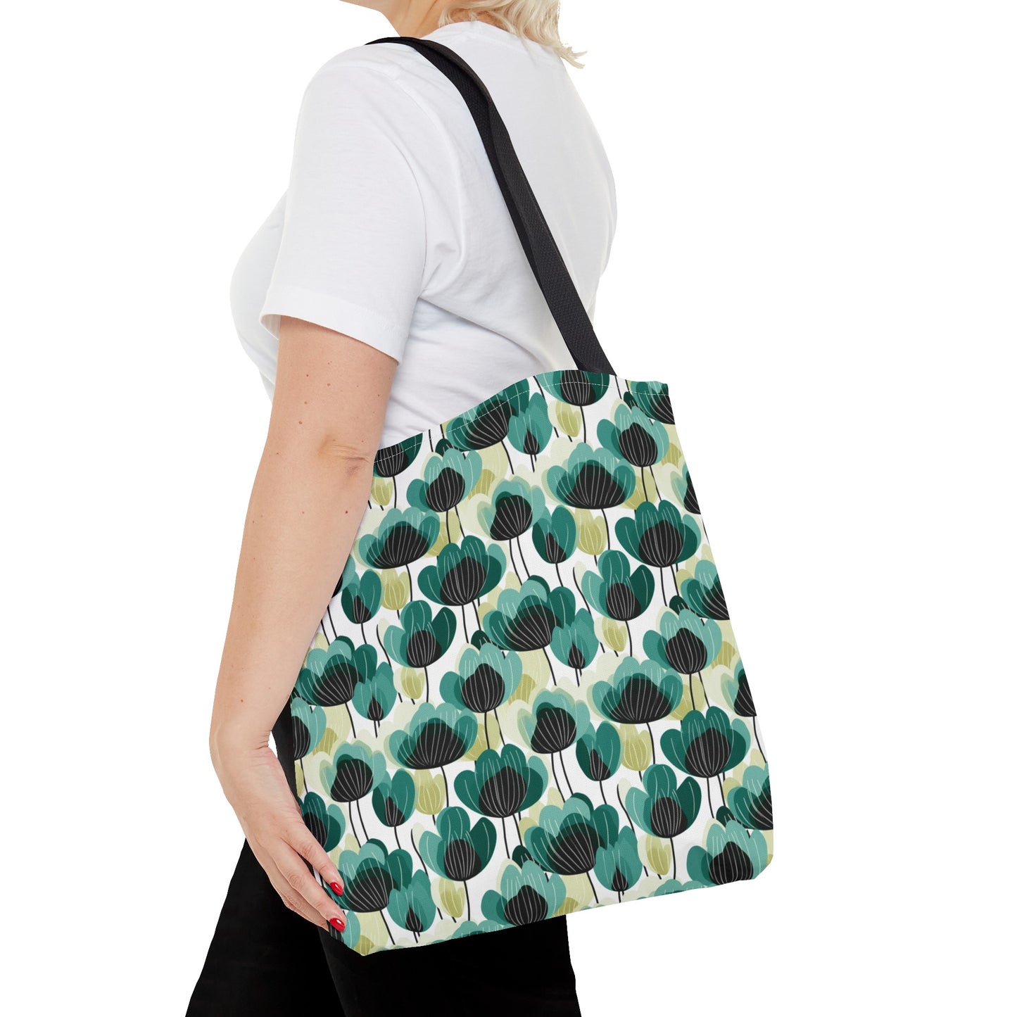 Nordic Floral Green Tote Bag