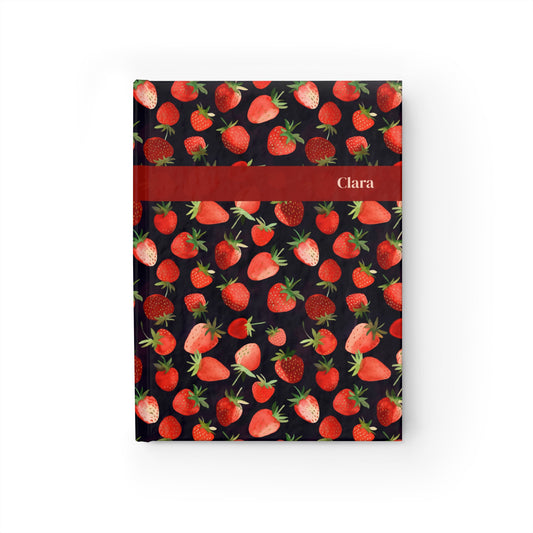 Midnight Strawberries Journal - Ruled Line
