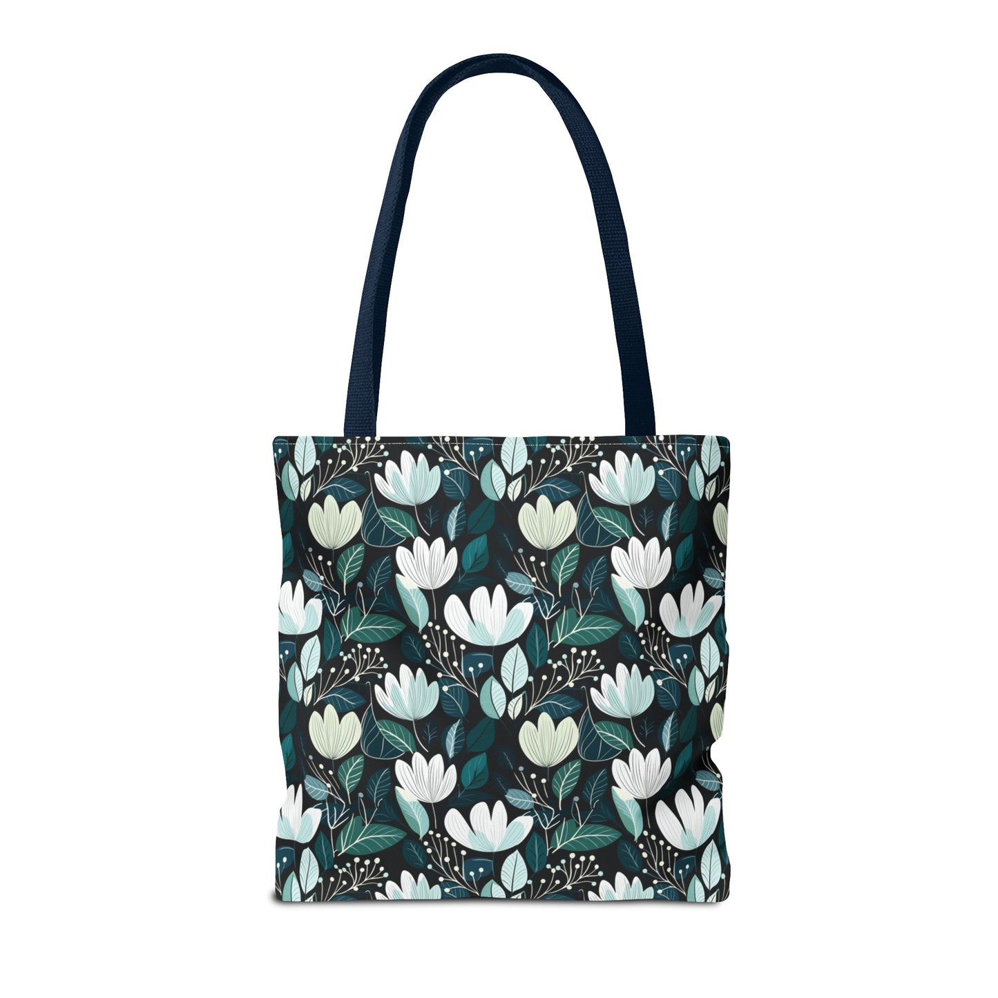 Nordic Floral Dark Tote Bag