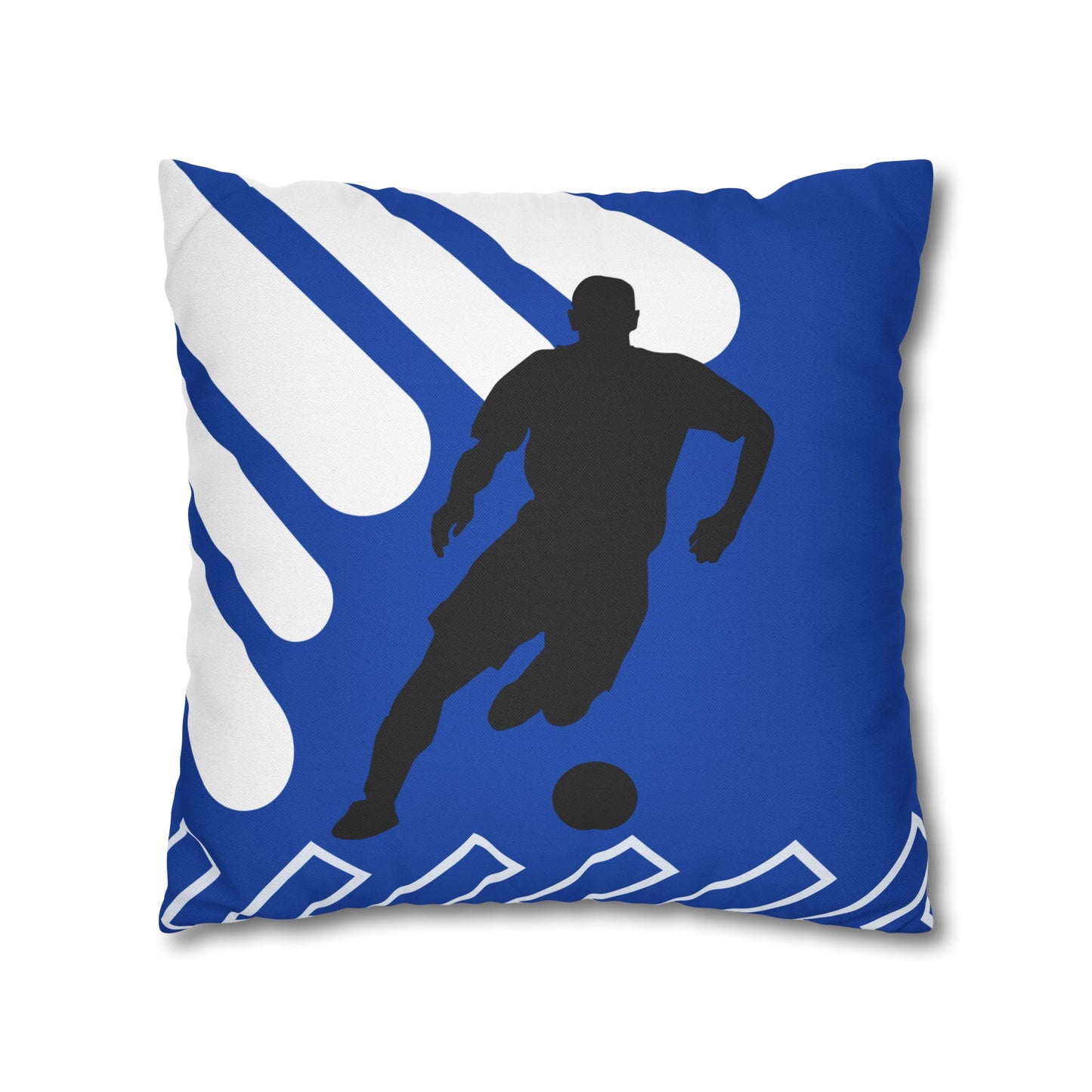 Football Badge Square Pillowcase - Red, Blue, White