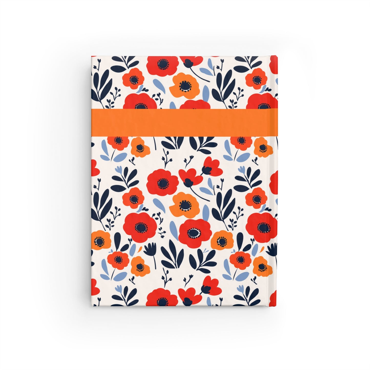 Orange Red Poppies Journal - Ruled Line