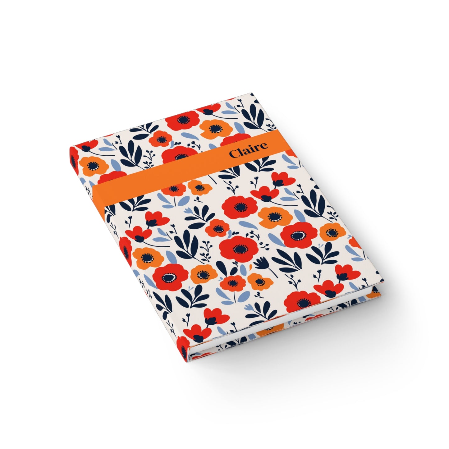 Orange Red Poppies Journal - Ruled Line