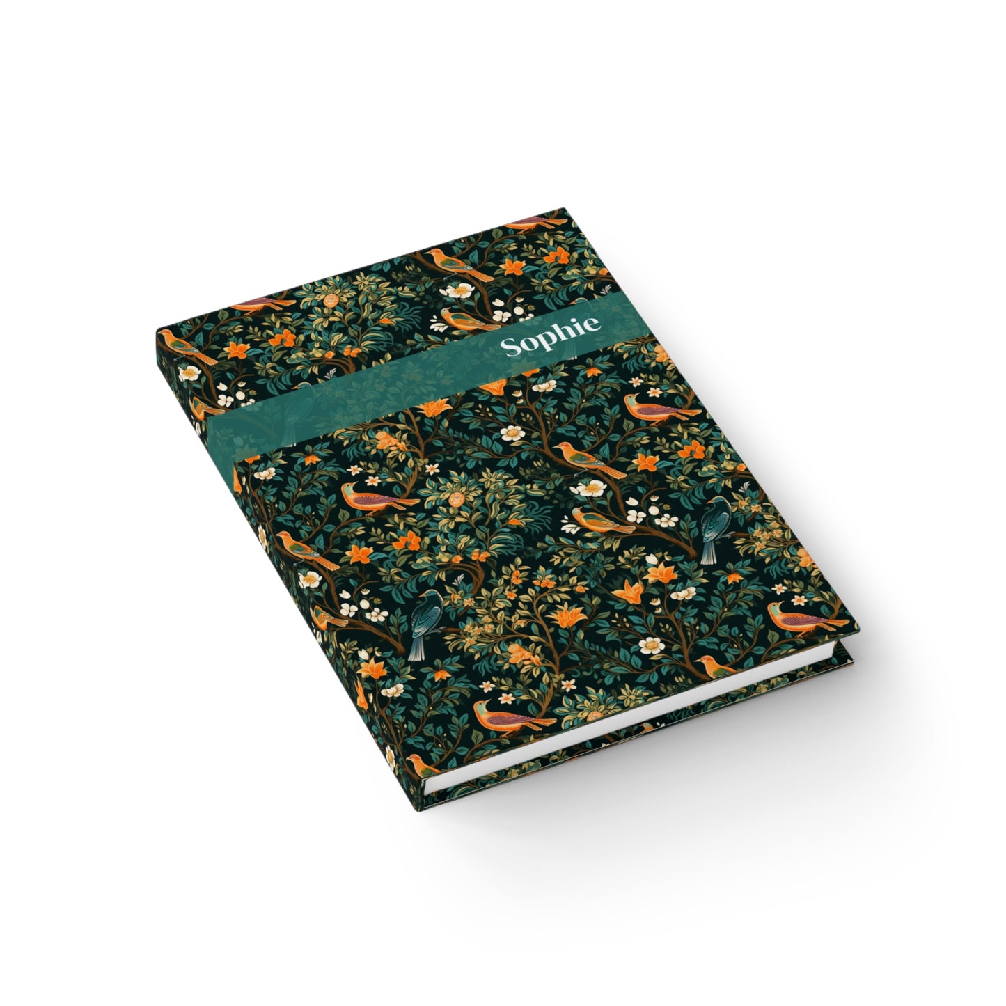 Midnight Birds Floral Journal - Ruled Line