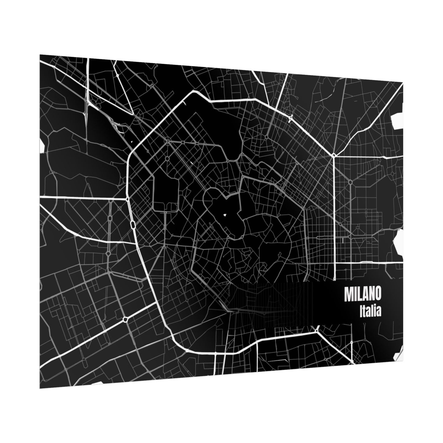 Milano Map Rolled Poster