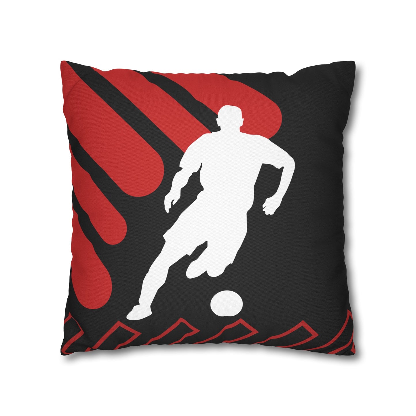 Football Badge Square Pillowcase - Maroon, Blue, Red, Black