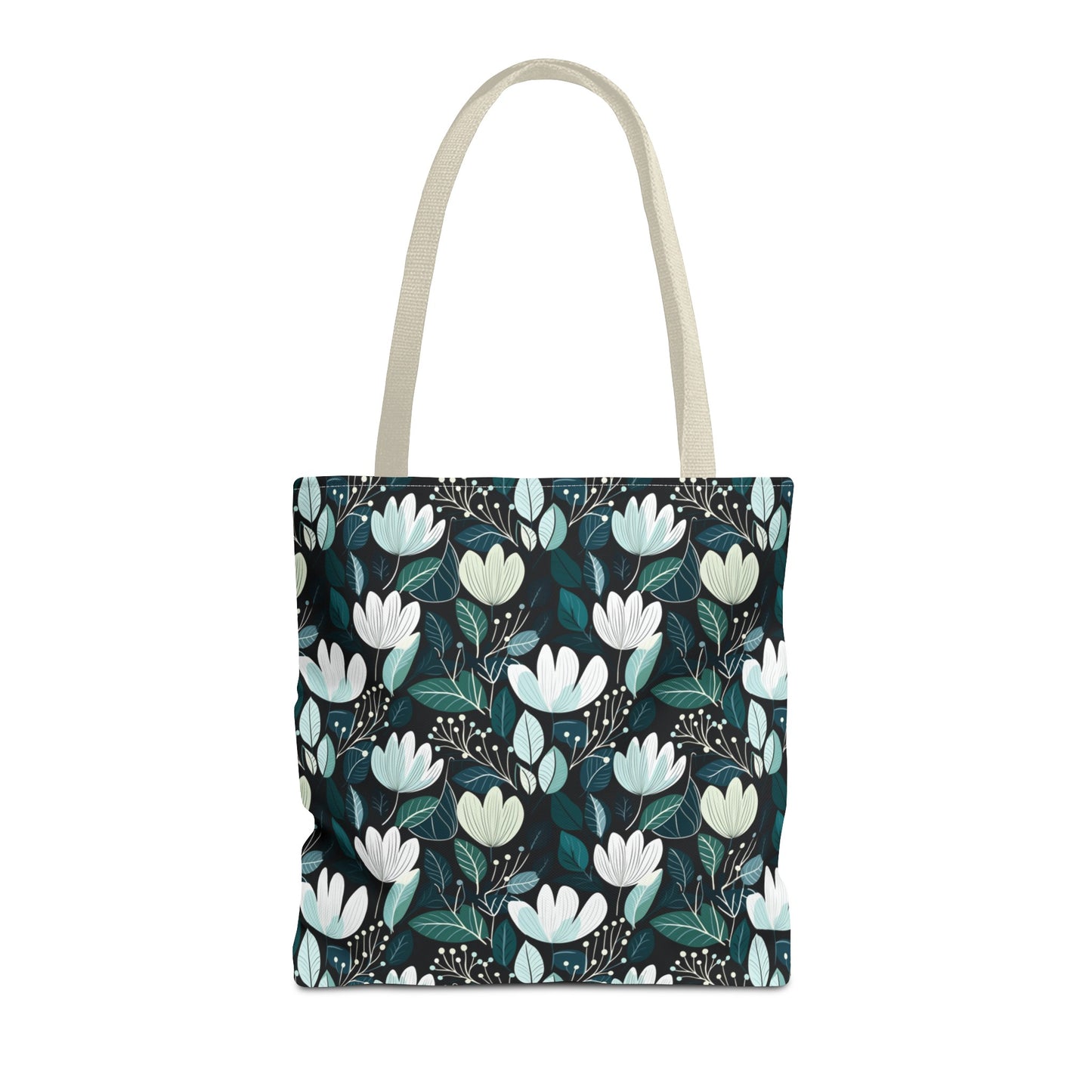 Nordic Floral Dark Tote Bag