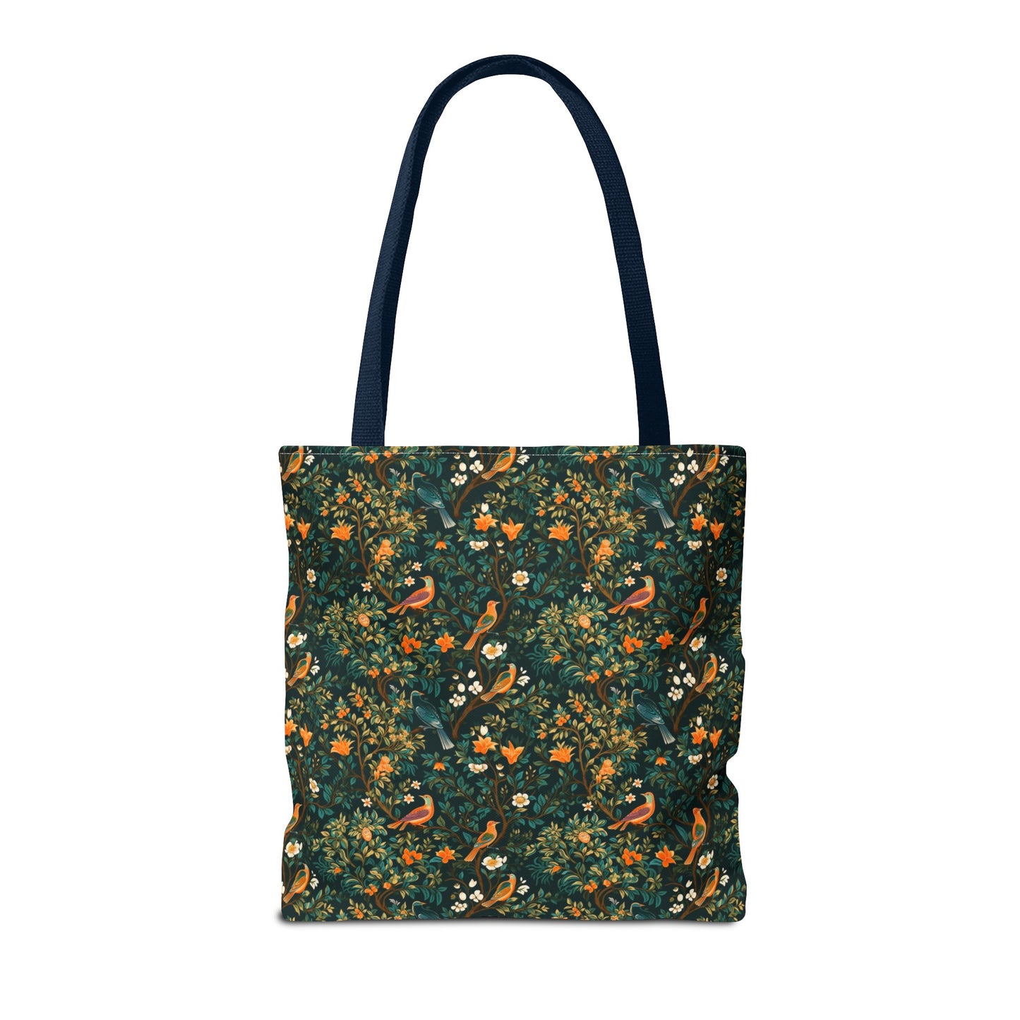 Midnight Birds & Floral Tote Bag