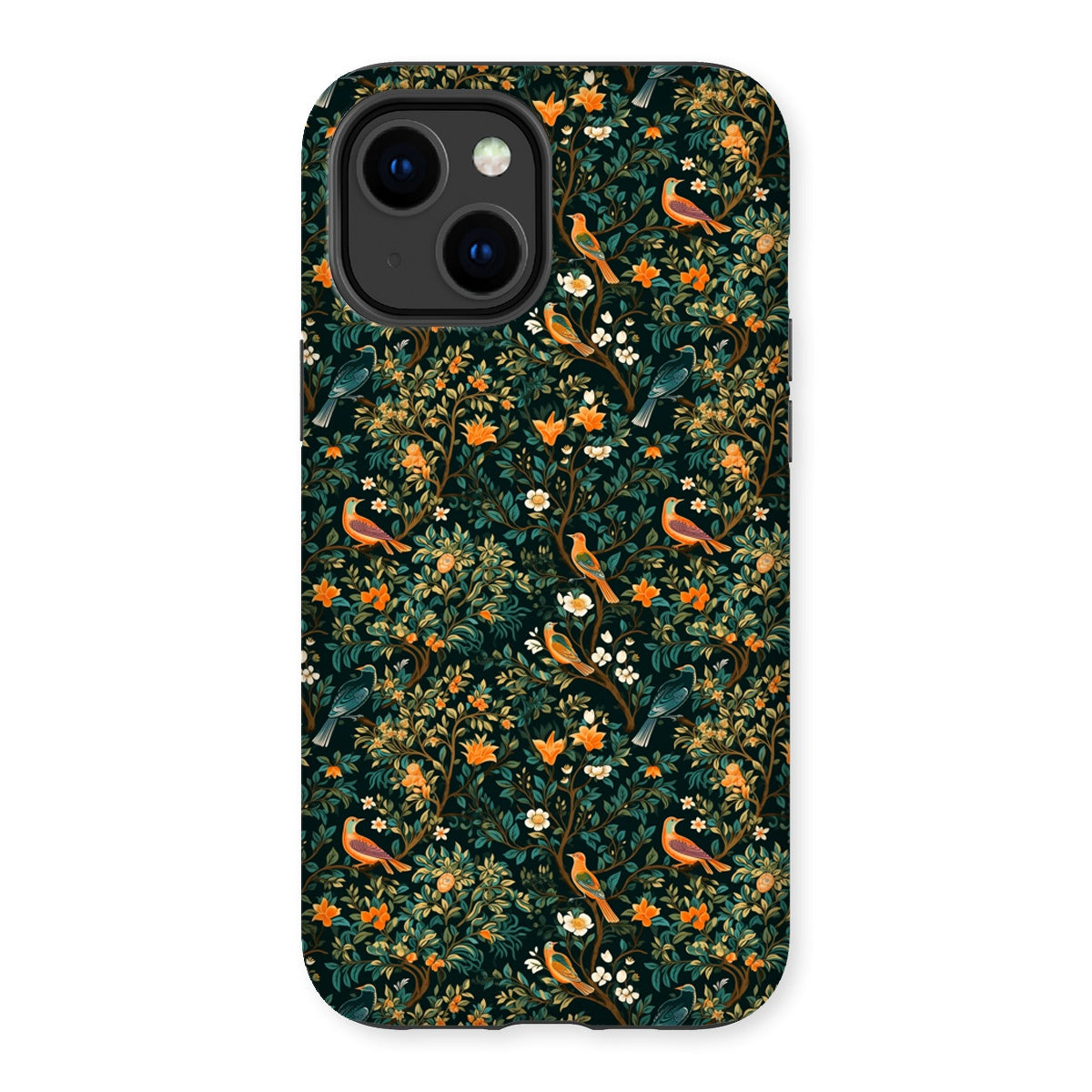 Midnight Birds Floral Tough Phone Case