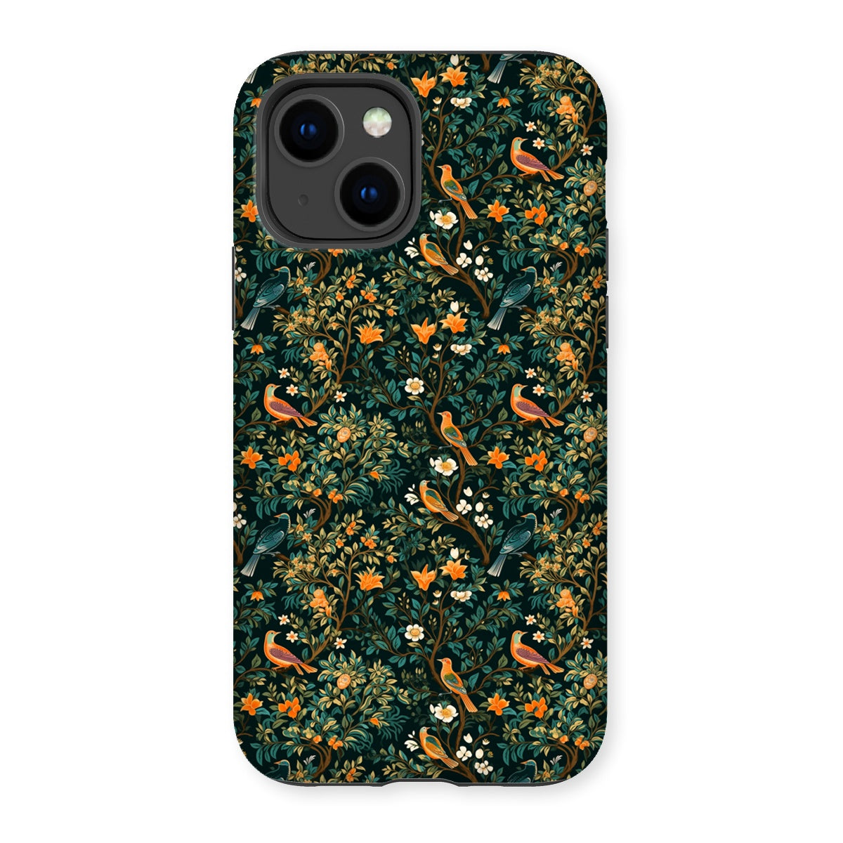 Midnight Birds Floral Tough Phone Case