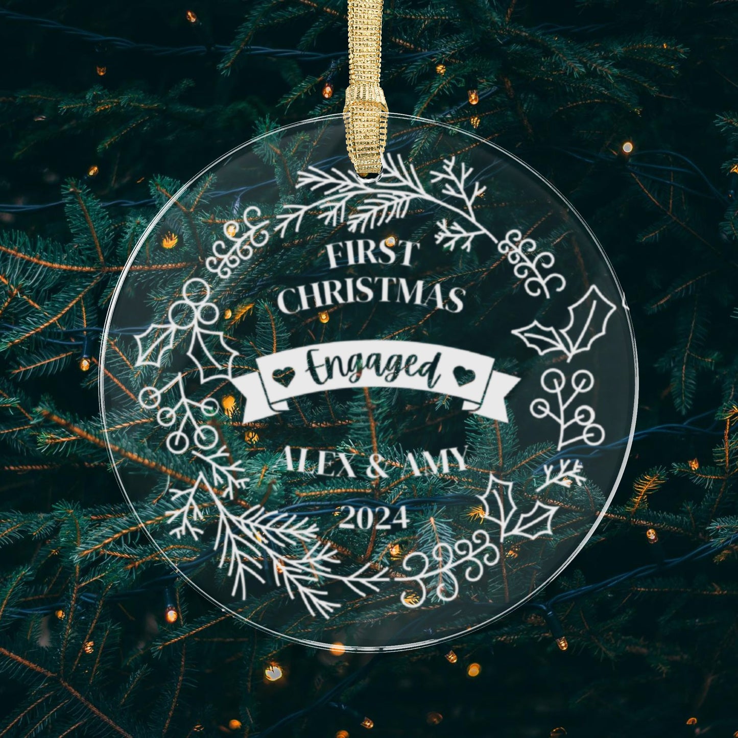 First Christmas Engaged Acrylic Ornament