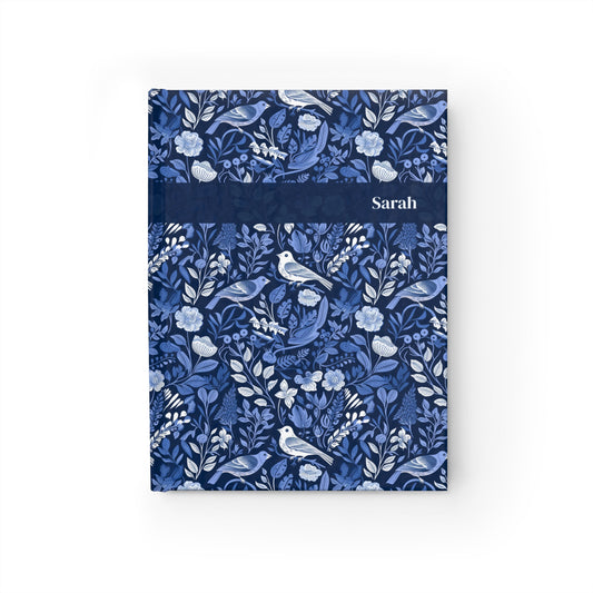 Birds In Blue Journal - Ruled Line