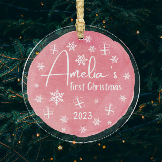 First Christmas - Pink - Acrylic Ornament