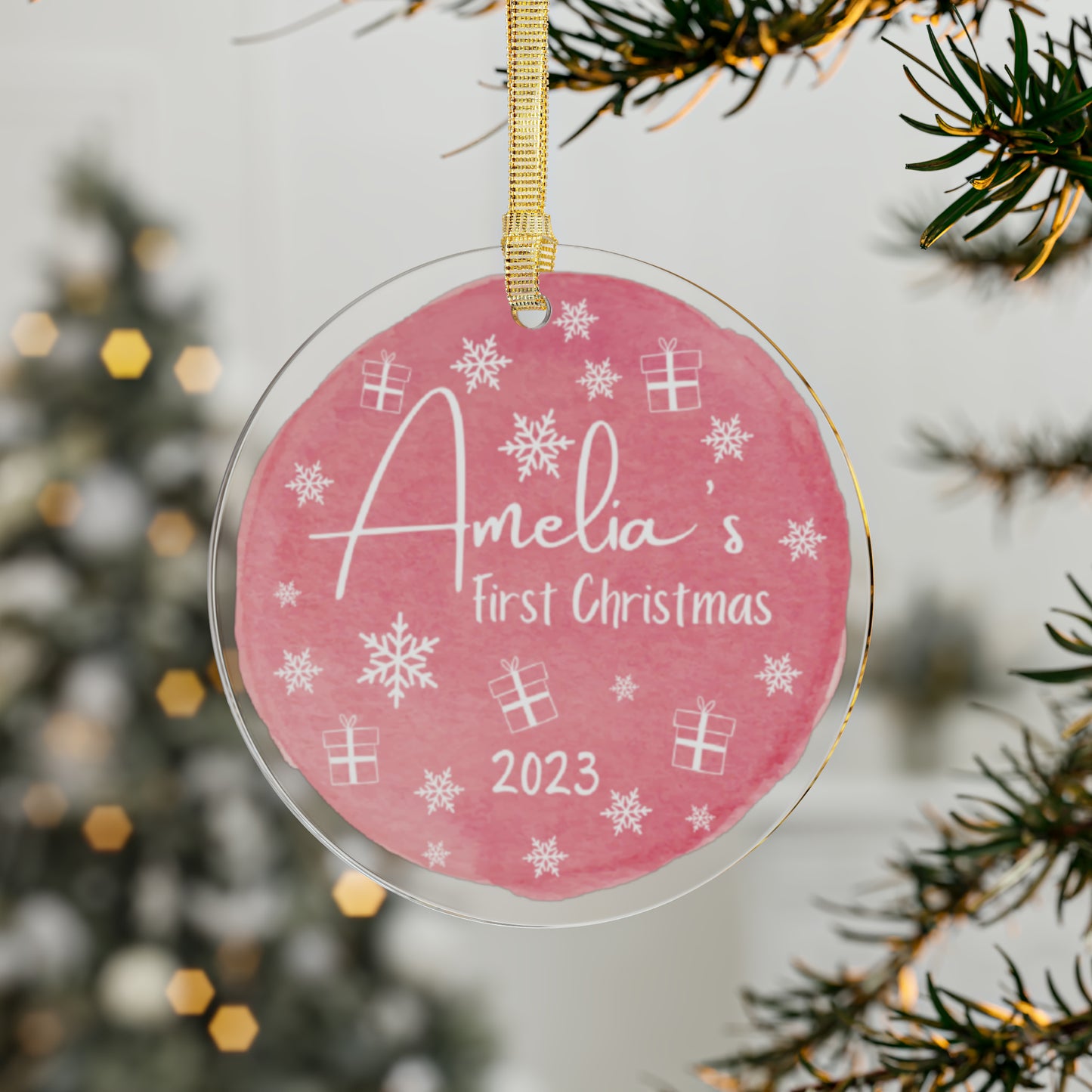 First Christmas - Pink - Acrylic Ornament