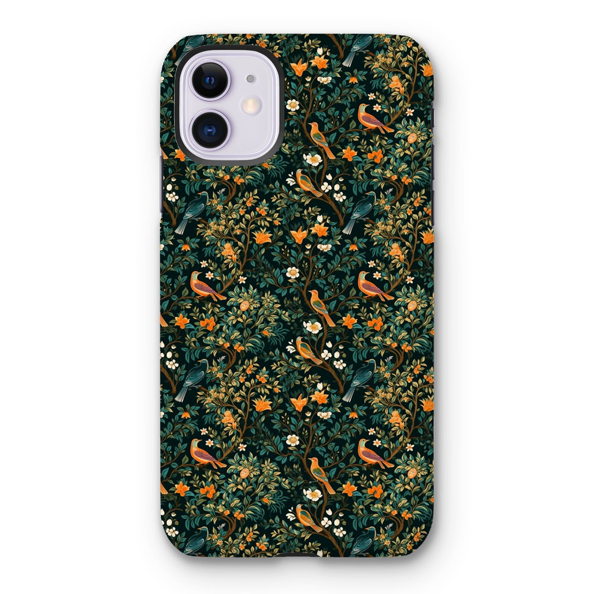 Midnight Birds Floral Tough Phone Case