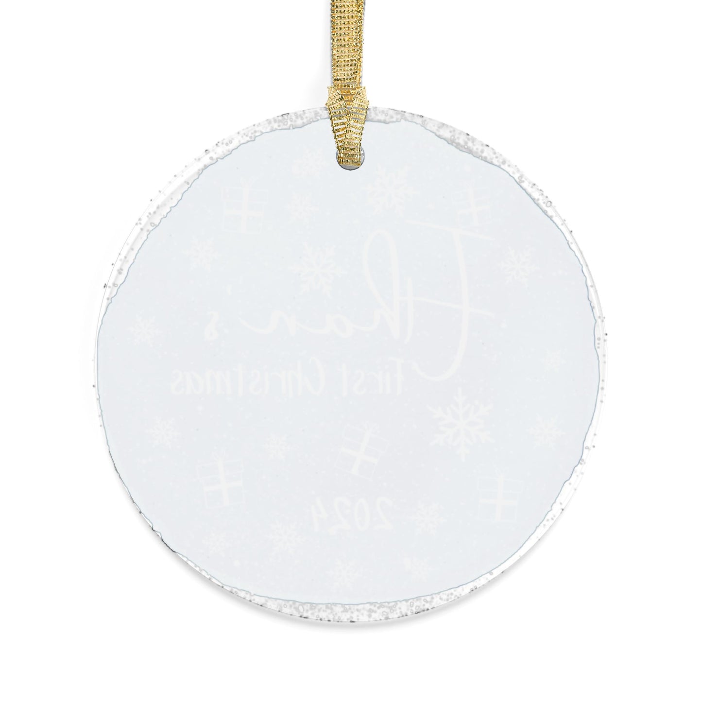 Baby's First Christmas (Gifts and Snowflakes) Blue - Acrylic Ornament