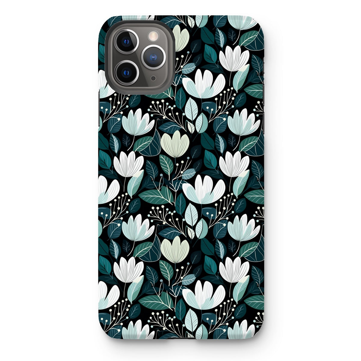 Nordic Floral Dark Tough Phone Case