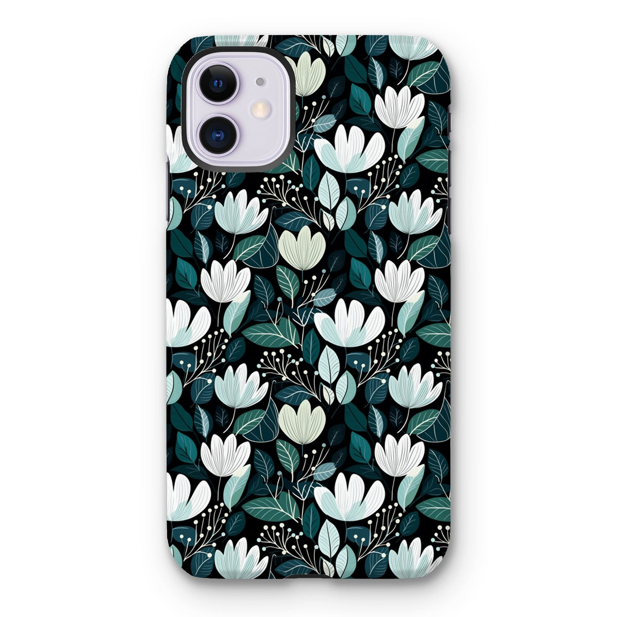 Nordic Floral Dark Tough Phone Case