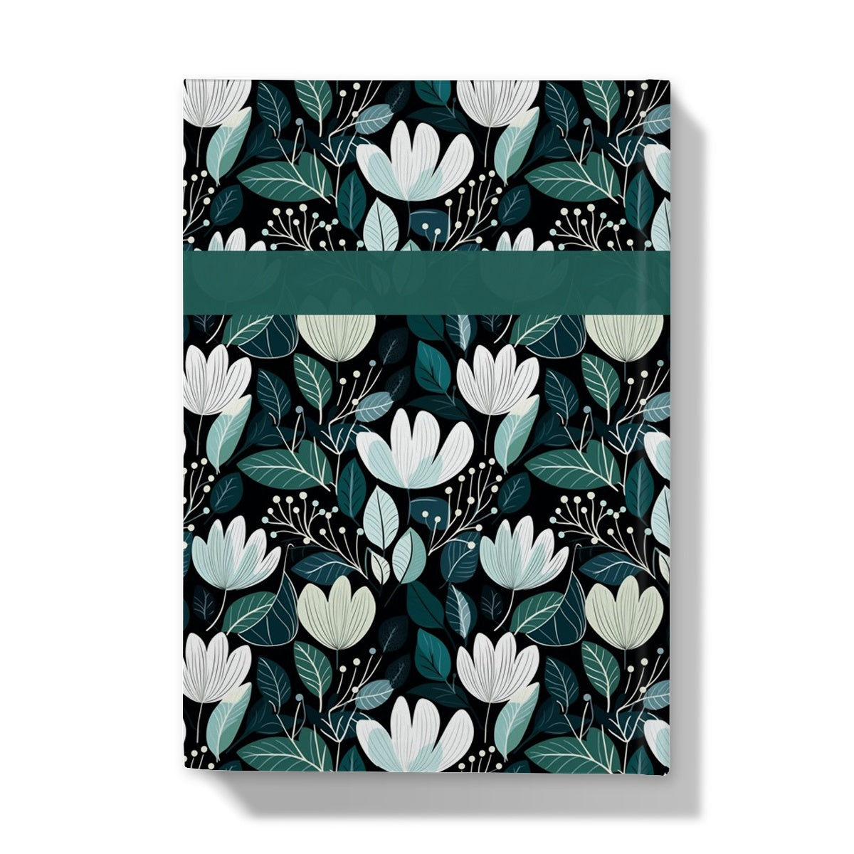 Nordic Floral Dark Hardback A5 Journal