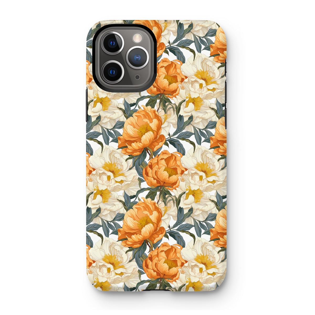 Orange Peonies Tough Phone Case