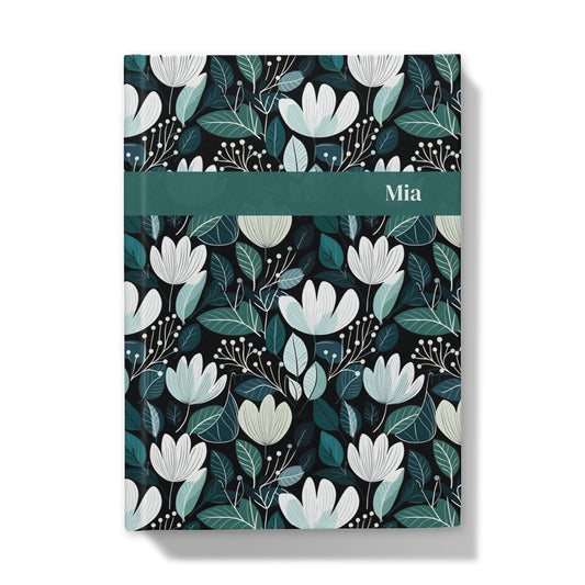 Nordic Floral Dark Hardback A5 Journal