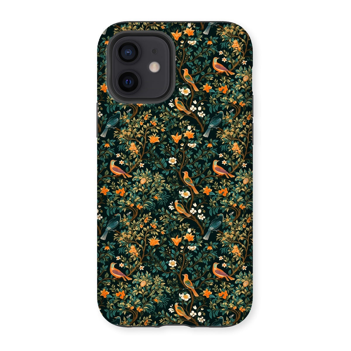 Midnight Birds Floral Tough Phone Case