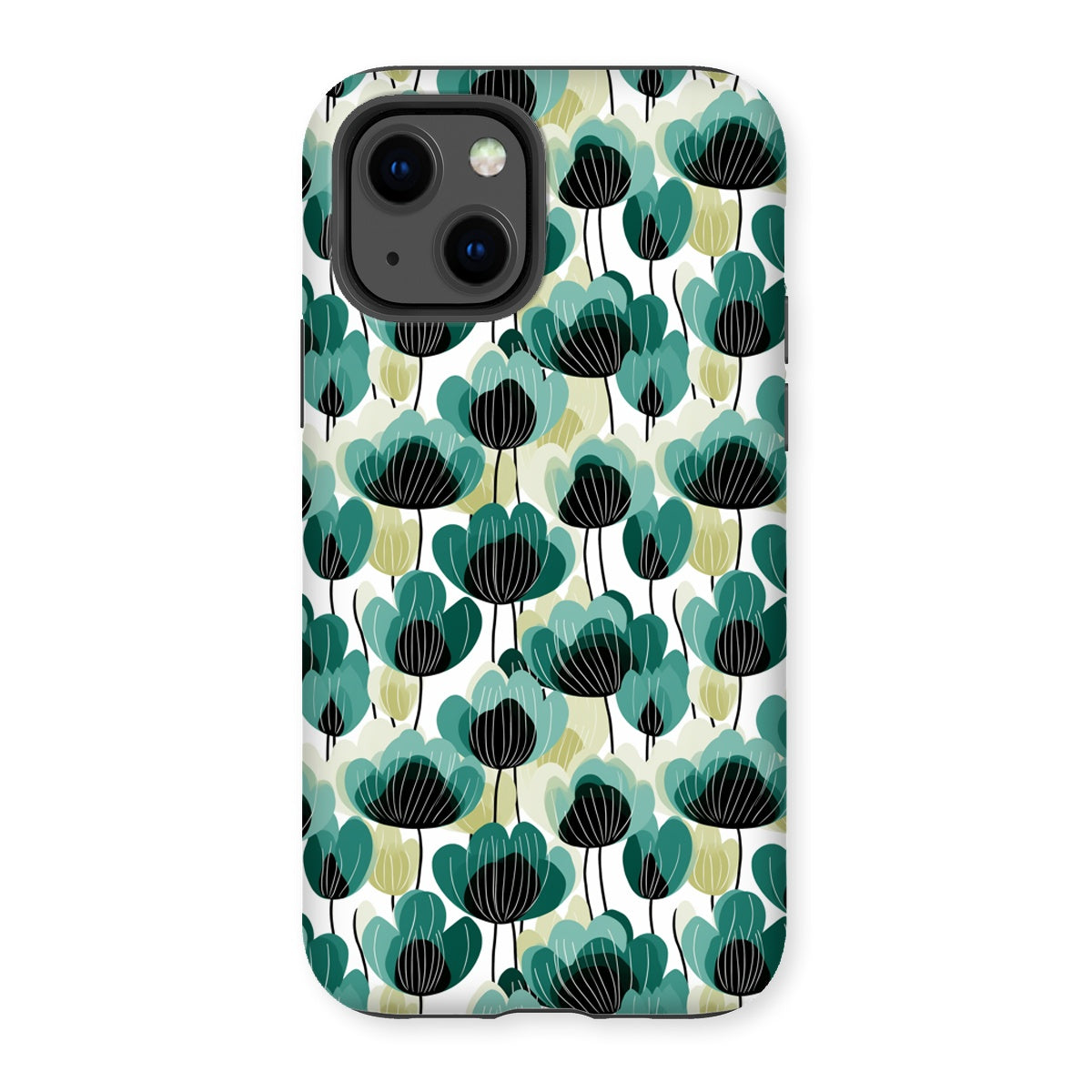 Nordic Floral Green Tough Phone Case