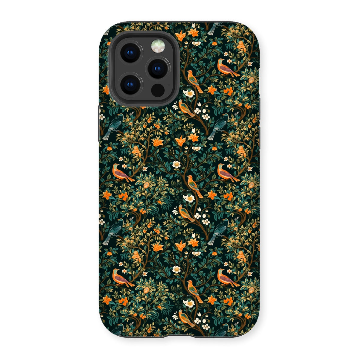 Midnight Birds Floral Tough Phone Case